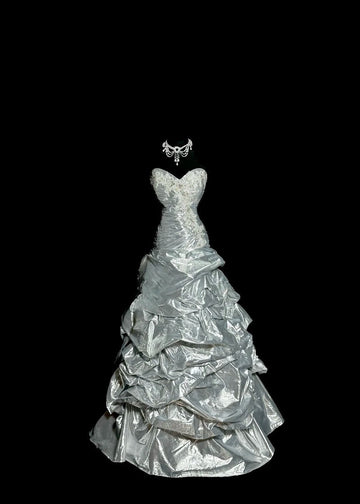 Niulatu Sweetheart Neck Sheath Long Prom Dresses Vintage Taffeta Silver Gray Evening Dress Sweet 16 Dress HZ1026